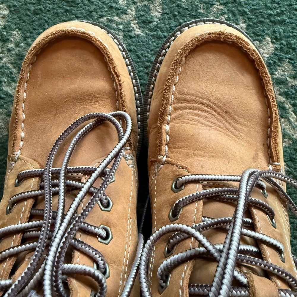 Eddie Bauer Tan Moc-Toe Leather Boots - Picture 2 of 9